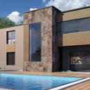 Silver Travertine Field Dimensional Carved Stone BLUEM Wall Tile - Livfloors Collection