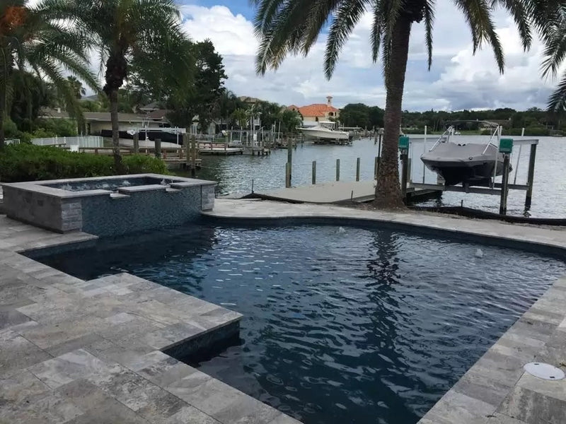 Silver Travertine Pattern Tumbled Pavers - Full Truckload