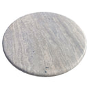 Silver Travertine Vein-cut Round Honed 2" Tabletop Coffee Table (D)36" (H)16"