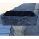 Natural Stone Sirius Black Marble Rectangular Above Vanity Bathroom Sink Polished
