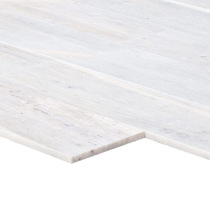 Solto White Marble Tile Honed Floor and Wall Tile 6"x24" - Livfloors Collection