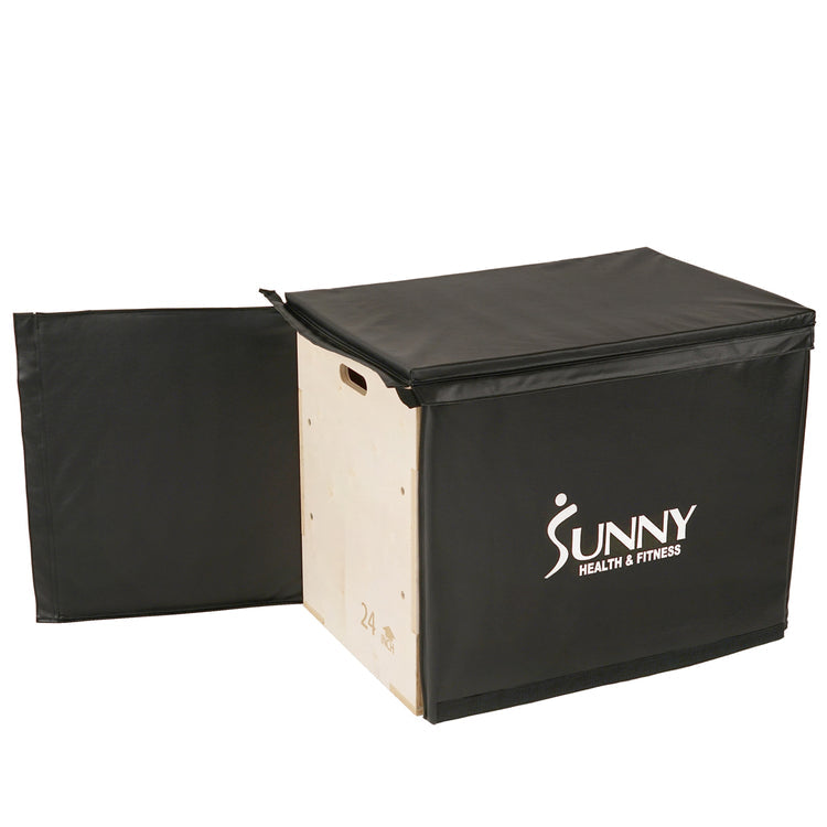 Sunny Health & Fitness Wood Plyo Box with Cover - NO. 084