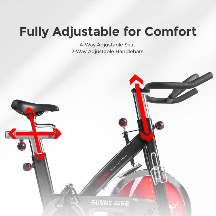 Bicicleta de ciclismo indoor con transmisión por correa Sunny Health &amp; Fitness SF-B1002