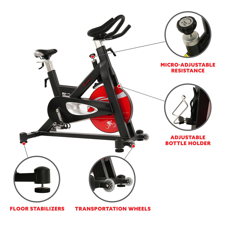 Sunny Health & Fitness Evolution Pro Magnetic Belt Drive Indoor Cycling Bike SF-B1714