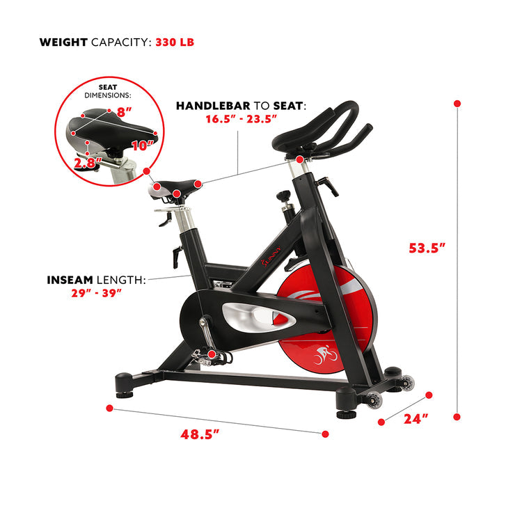 Sunny Health & Fitness Evolution Pro Magnetic Belt Drive Indoor Cycling Bike SF-B1714