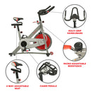 Bicicleta de ciclismo indoor Sunny Health &amp; Fitness Pro II con soporte para dispositivo y pantalla avanzada – SF-B1995