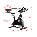 Bicicleta de ciclismo para interiores con transmisión por correa magnética Sunny Health &amp; Fitness, volante de inercia de 44 lb y soporte grande para dispositivos - SF-B1805