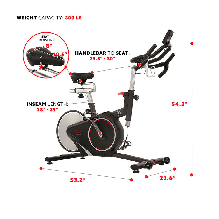 Bicicleta de ciclismo para interiores con transmisión por correa y sistema magnético Sunny Health &amp; Fitness SF-B1709