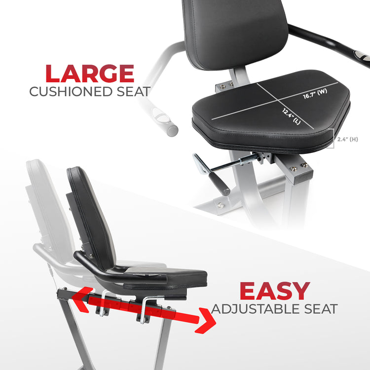 Bicicleta reclinada de alto rendimiento Sunny Health &amp; Fitness Interactive Series - SF-RB420032