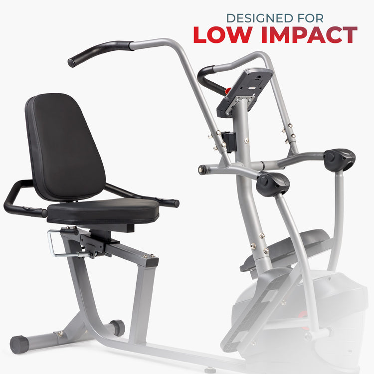 Elíptica reclinable de la serie interactiva Performance de Sunny Health &amp; Fitness SF-RBE420035