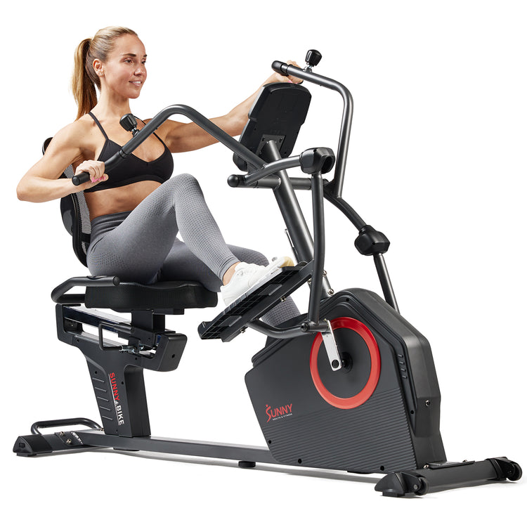 Sunny Health & Fitness Smart Recumbent Cross Trainer Elliptical Exercise Bike – SF-RBE4886SMART