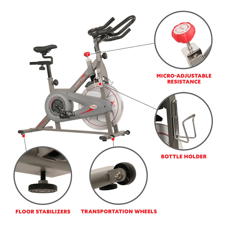 Bicicleta de ciclismo para interiores magnética Synergy de Sunny Health &amp; Fitness - SF-B1879