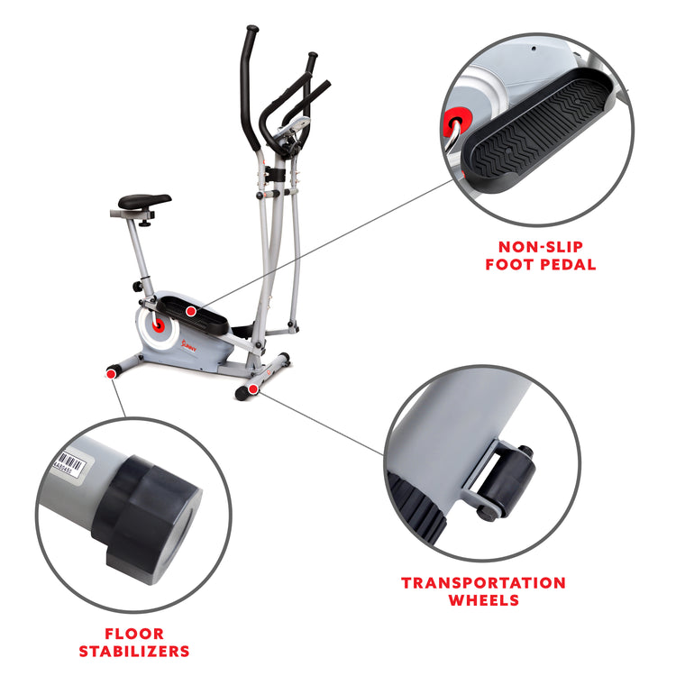 Elíptica con asiento serie interactiva Essential de Sunny Health &amp; Fitness - SF-E322004