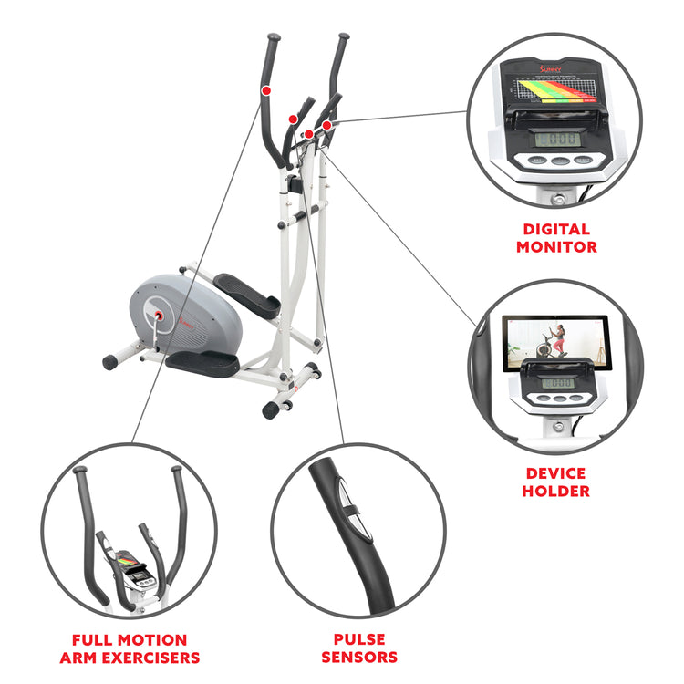 Bicicleta elíptica magnética Sunny Health &amp; Fitness - SF-E3955