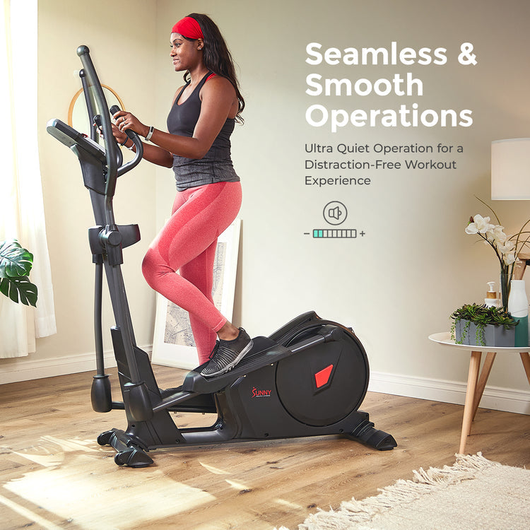 Máquina de ejercicios elíptica premium Sunny Health &amp; Fitness Entrenador inteligente con aplicación exclusiva SunnyFit Conectividad Bluetooth mejorada