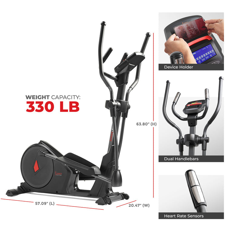 Sunny Health & Fitness Premium Elliptical Exercise Machine Smart Trainer with Exclusive SunnyFit App Enhanced Bluetooth Connectivity