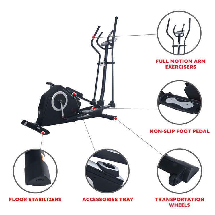 Bicicleta elíptica cardiovascular programable Sunny Health &amp; Fitness - SF-E3890