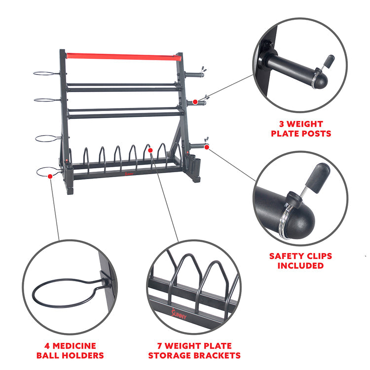 Soporte de almacenamiento de pesas multifunción Sunny Health &amp; Fitness - SF-XF920025