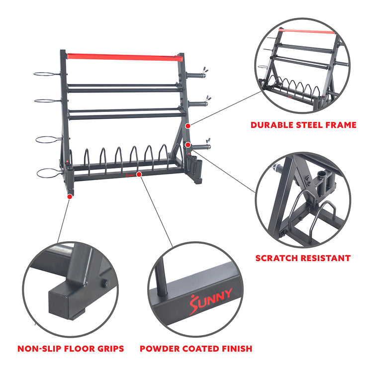 Soporte de almacenamiento de pesas multifunción Sunny Health &amp; Fitness - SF-XF920025