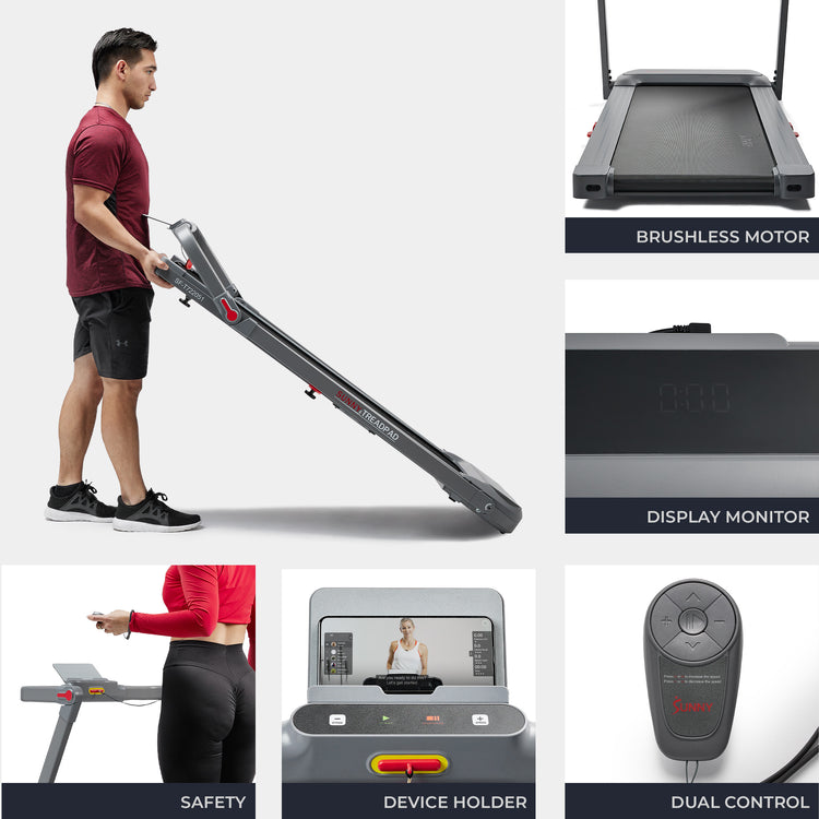 Sunny Health & Fitness Helius Lite Smart Brushless Motor Treadpad Treadmill - SF-T722051