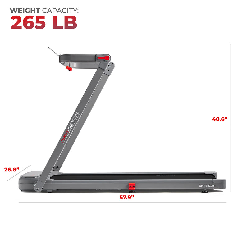 Sunny Health & Fitness Helius Lite Smart Brushless Motor Treadpad Treadmill - SF-T722051