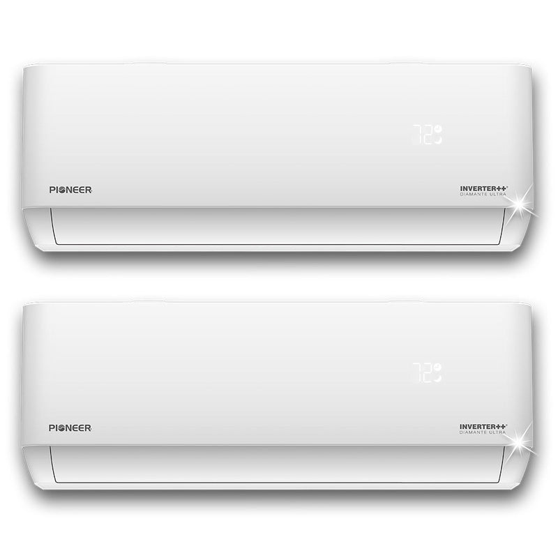 Dual Split 36000 BTU 3-Ton Diamante Ultra Wi-Fi 21.5 SEER2 Energy-Star Multi (2) Zone Wall Mount Air Conditioner Heat Pump 230-Volt