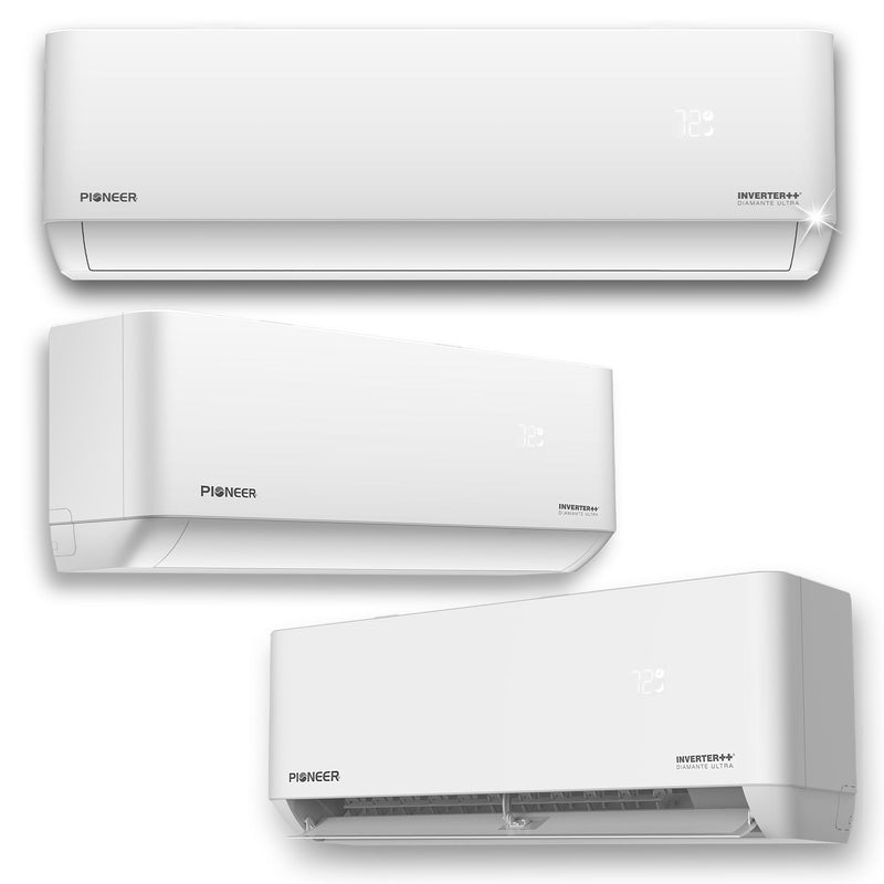 Triple Split 27000 BTU 2.25-Ton Diamante Ultra Wi-Fi 22 SEER2 Energy-Star Multi (3) Zone Wall Mount Air Conditioner Heat Pump 230-Volt
