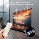 the MUBU Sunrise Rollable Motorized Floor Rising Projector Screen