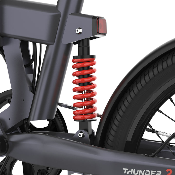 Bicicleta eléctrica plegable de quinta rueda Thunder 2: autonomía de 49,7 millas y 20 MPH, motor de 700 W de potencia máxima