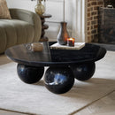 Toros Black Marble Round Designer Coffee Table with Sphere Legs