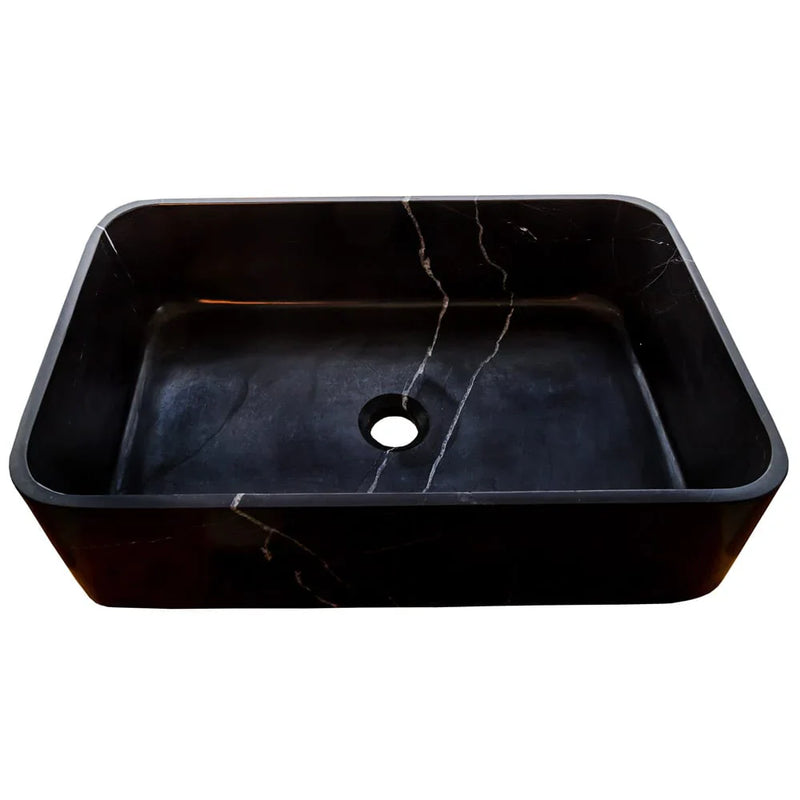 Toros Black Marble Above Vanity Rectangular Bathroom Sink Polished (W)13.5" (L)21.5" (H)6"