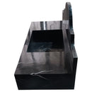 Toros Black Marble Wall-mount Bathroom Sink with Backsplash Polished (W)15" (W)33" (H)6"