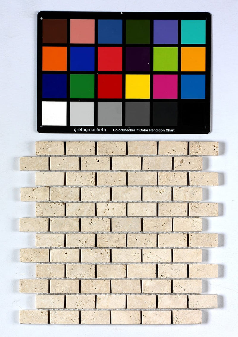 Light Beige Travertine Tumbled Mosaic Floor and Wall Tile - Livfloors Collection