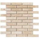 Light Beige Travertine Tumbled Mosaic Floor and Wall Tile - Livfloors Collection