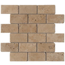 Riverbed Walnut Travertine Tumbled Mosaic Floor and Wall Tile - Livfloors Collection