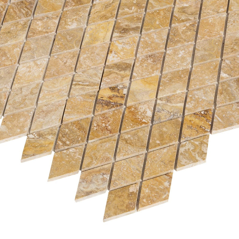 Scabos Travertine Diamond Mosaic Floor and Wall Tile - Livfloors Collection