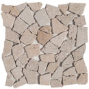 Classic Beige Travertine Palladian Tumbled Mosaic Floor and Wall Tile - Livfloors Collection