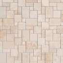 Classic Beige Travertine Versailles Pattern Tumbled Mosaic Floor and Wall Tile - Livfloors Collection