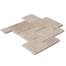 Classic Beige Travertine Versailles Pattern Tumbled Mosaic Floor and Wall Tile - Livfloors Collection