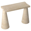 Troia Light Travertine Designer Cone Shape Legs Console Polished