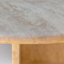 Troia Light Travertine Oval Shape Coffee Table Filled and Polished (W)24" (L)48" (H)16"