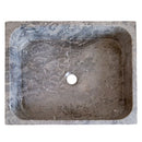 Tundra Gray Marble Rectangular Above Vanity Bathroom Sink (W)16" (L)19.5" (H)5"