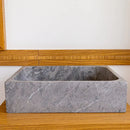 Tundra Gray Marble Rectangular Above Vanity Bathroom Sink (W)16" (L)19.5" (H)5"