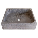 Tundra Gray Marble Rectangular Above Vanity Bathroom Sink (W)16" (L)19.5" (H)5"