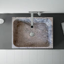 Tundra Gray Marble Rectangular Above Vanity Bathroom Sink (W)16" (L)19.5" (H)5"