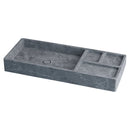 Tundra Gray Marble Rectangular Wall-mount Sink (W)16" (L)40" (H)5"