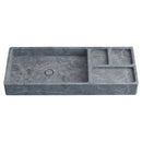 Tundra Gray Marble Rectangular Wall-mount Sink (W)16" (L)40" (H)5"