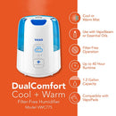 Humidificador de vapor frío y cálido Vicks Dual Comfort con Fusion Mist