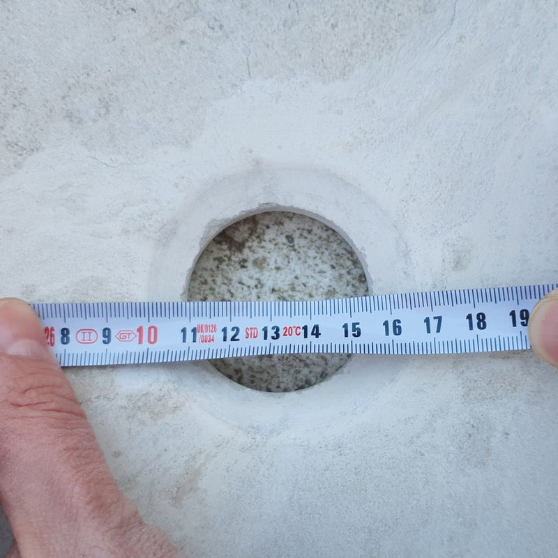 Natural Stone White Limestone Vessel Sink Polished (D)16" (H)6"