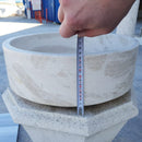 Natural Stone White Limestone Vessel Sink Polished (D)16" (H)6"